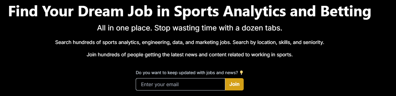Sportsjobs Online - A job board for sports analytics and data science positions
